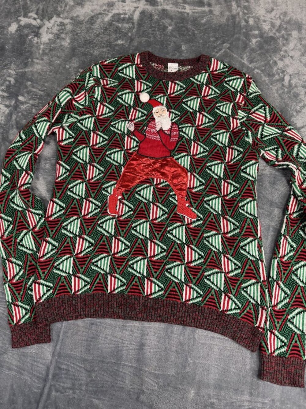 Dancing Santa Christmas Sweater Holiday Classics XXL Red Green Pattern